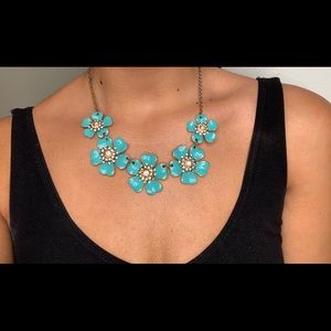 Turquoise flower statement necklace